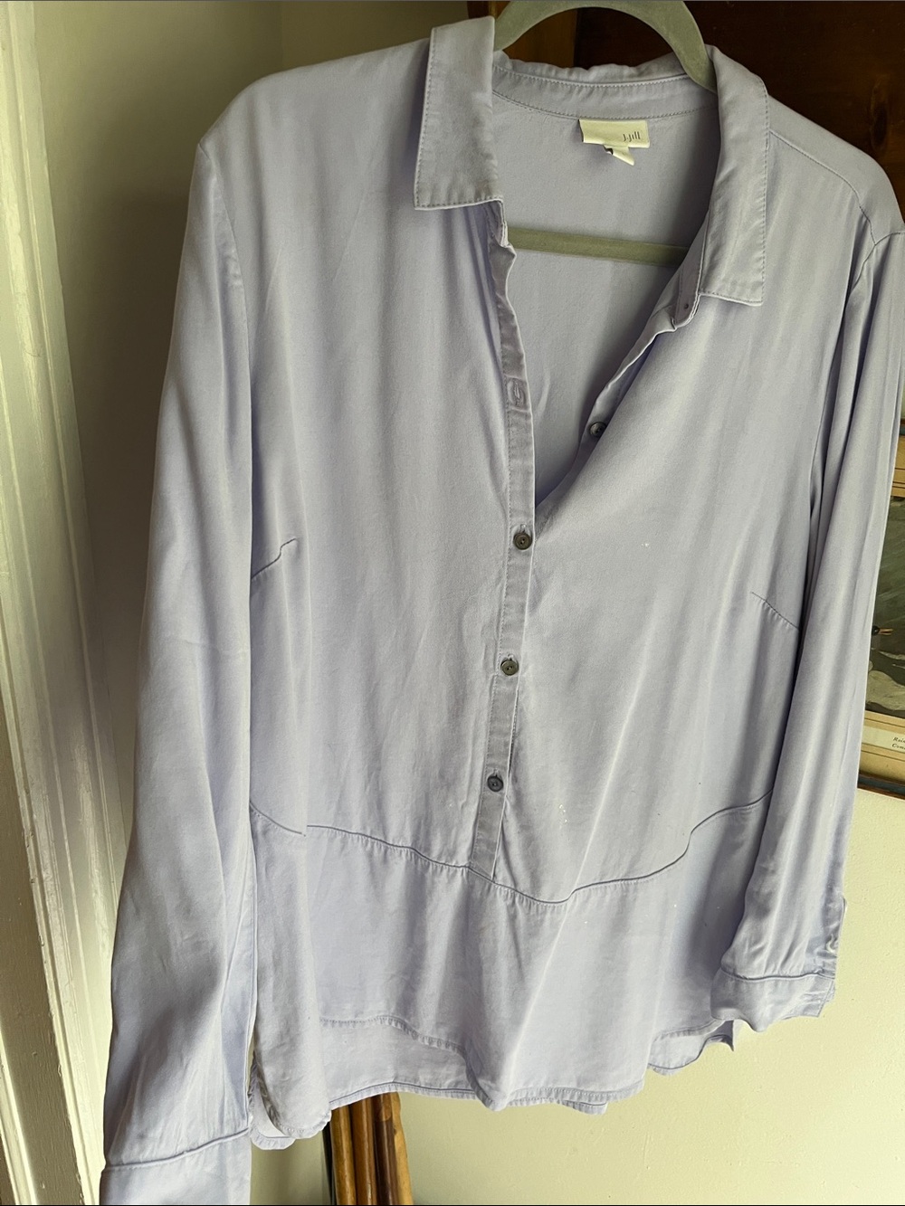 J. Jill Light Lavender Button-Front Blouse